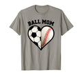 Ball Mom Heart Funny Baseball Soccer T-Shirt - Unique Graphic Men Women - T-Shirt, Sweatshirt, Hoodie