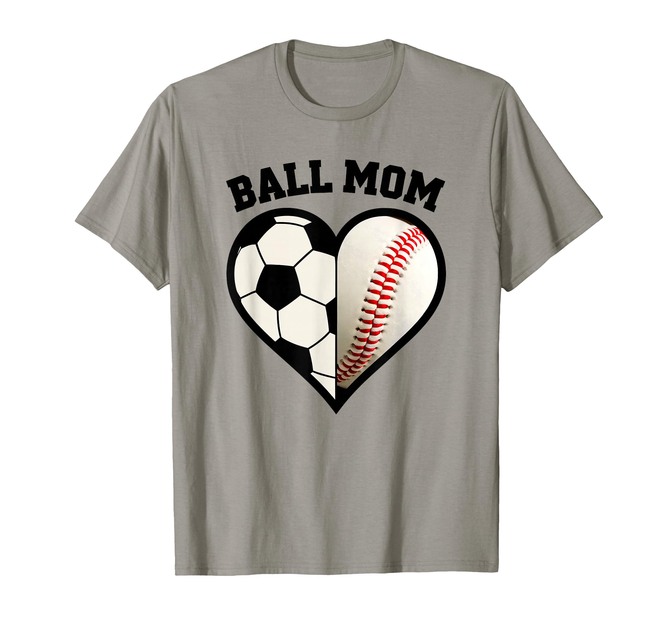 Ball Mom Heart Funny Baseball Soccer T-Shirt - Unique Graphic Men Women - T-Shirt, Sweatshirt, Hoodie