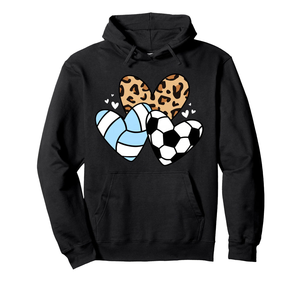 Soccer Volleyball Heart Funny Soccer Hoodie - Custom Art Print Men Women - T-Shirt, Sweatshirt, Hoodie