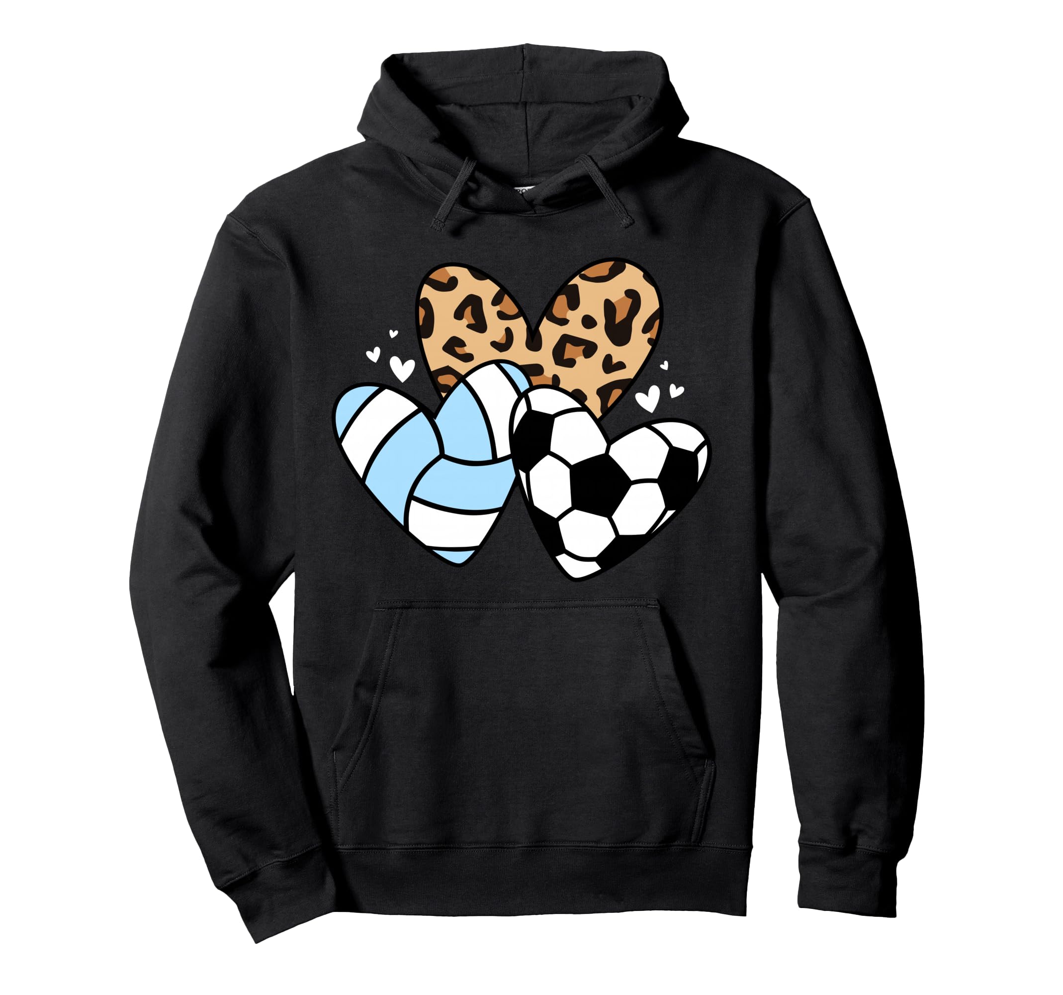 Soccer Volleyball Heart Funny Soccer Hoodie - Fun Novelty Design Men Women - T-Shirt, Sweatshirt, Hoodie