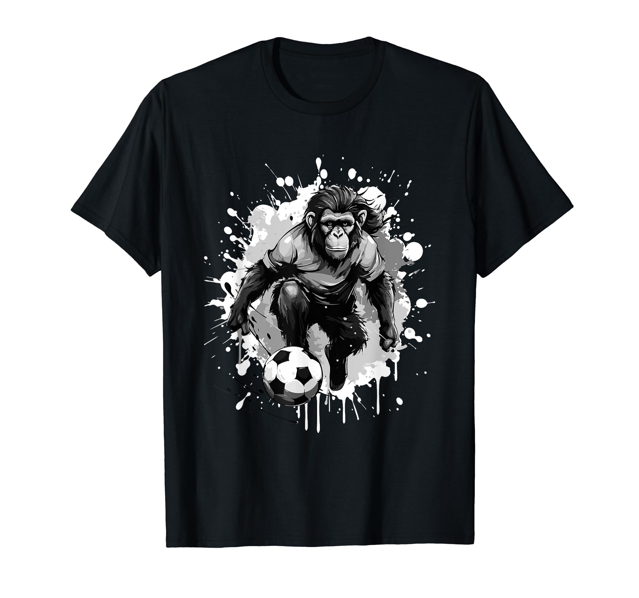 Monkey Playing Soccer Team Sports Animal T-Shirt - Novelty Apparel Unisex - T-Shirt, Sweatshirt, Hoodie