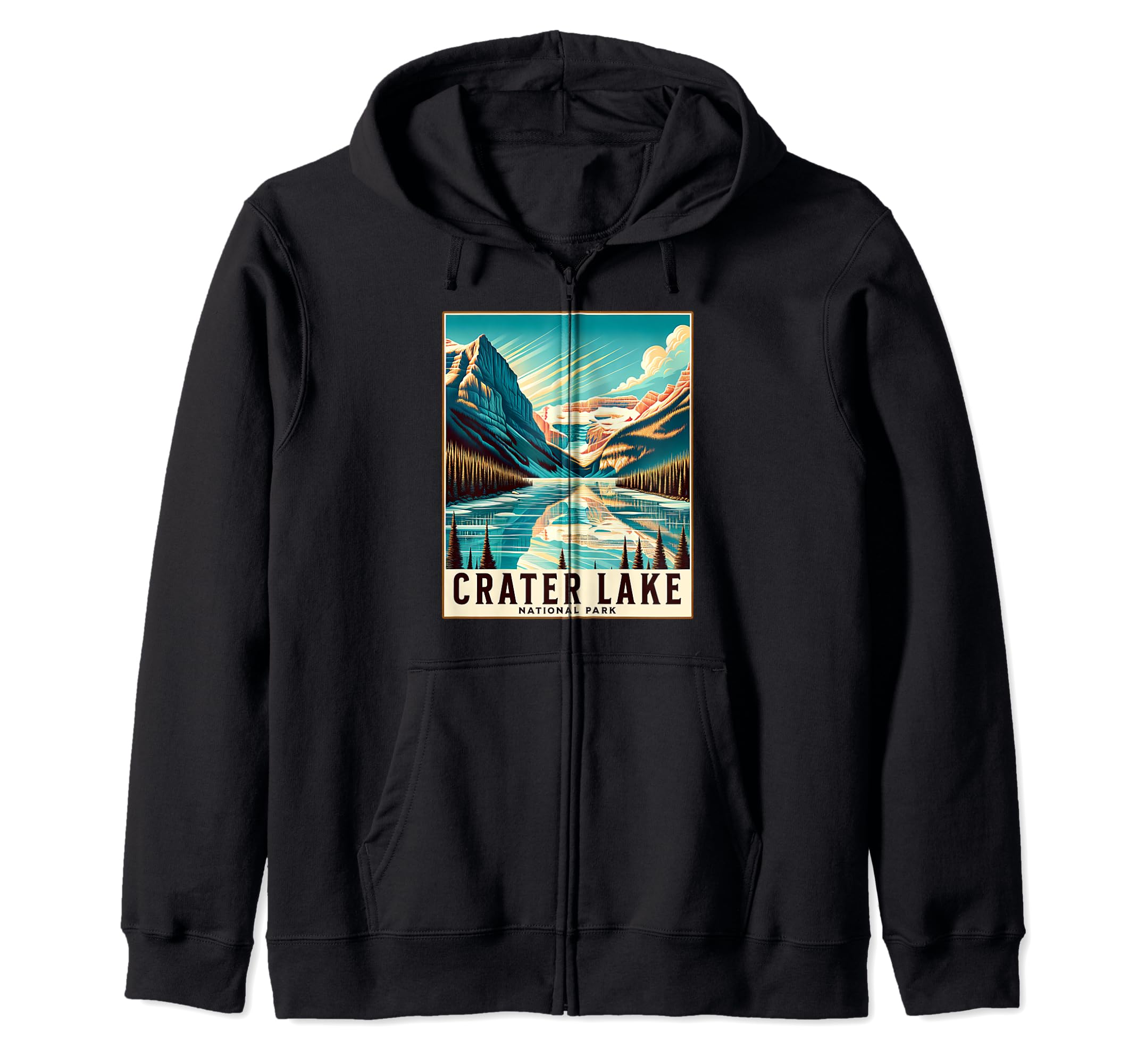 Crater Lake National Park Oregon Usa Hoodie - Custom Art Print Unisex - T-Shirt, Sweatshirt, Hoodie