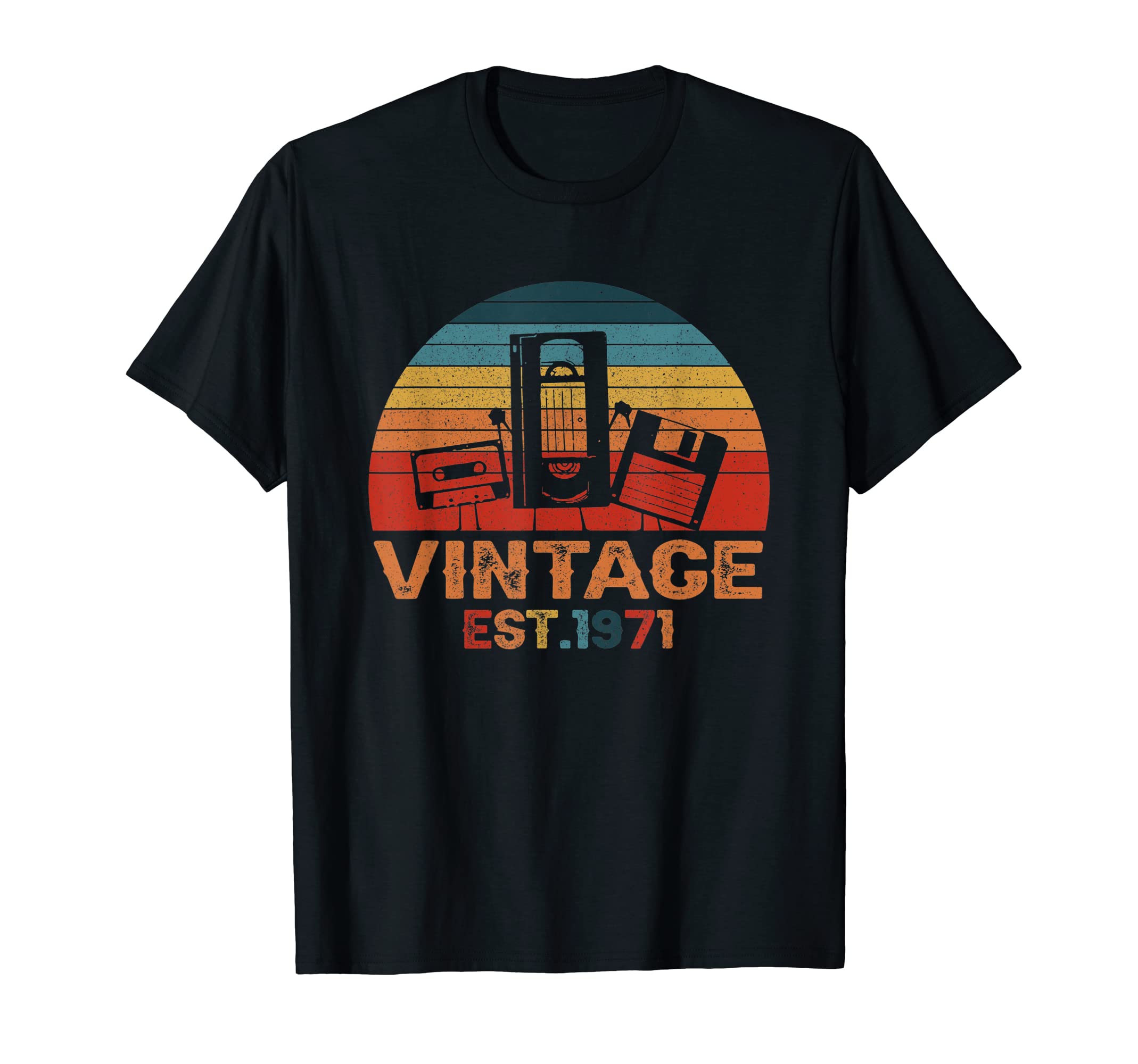 Est 1971 Cassette Tape Floppy Disk 51Th T-Shirt - Novelty Apparel Unisex - T-Shirt, Sweatshirt, Hoodie