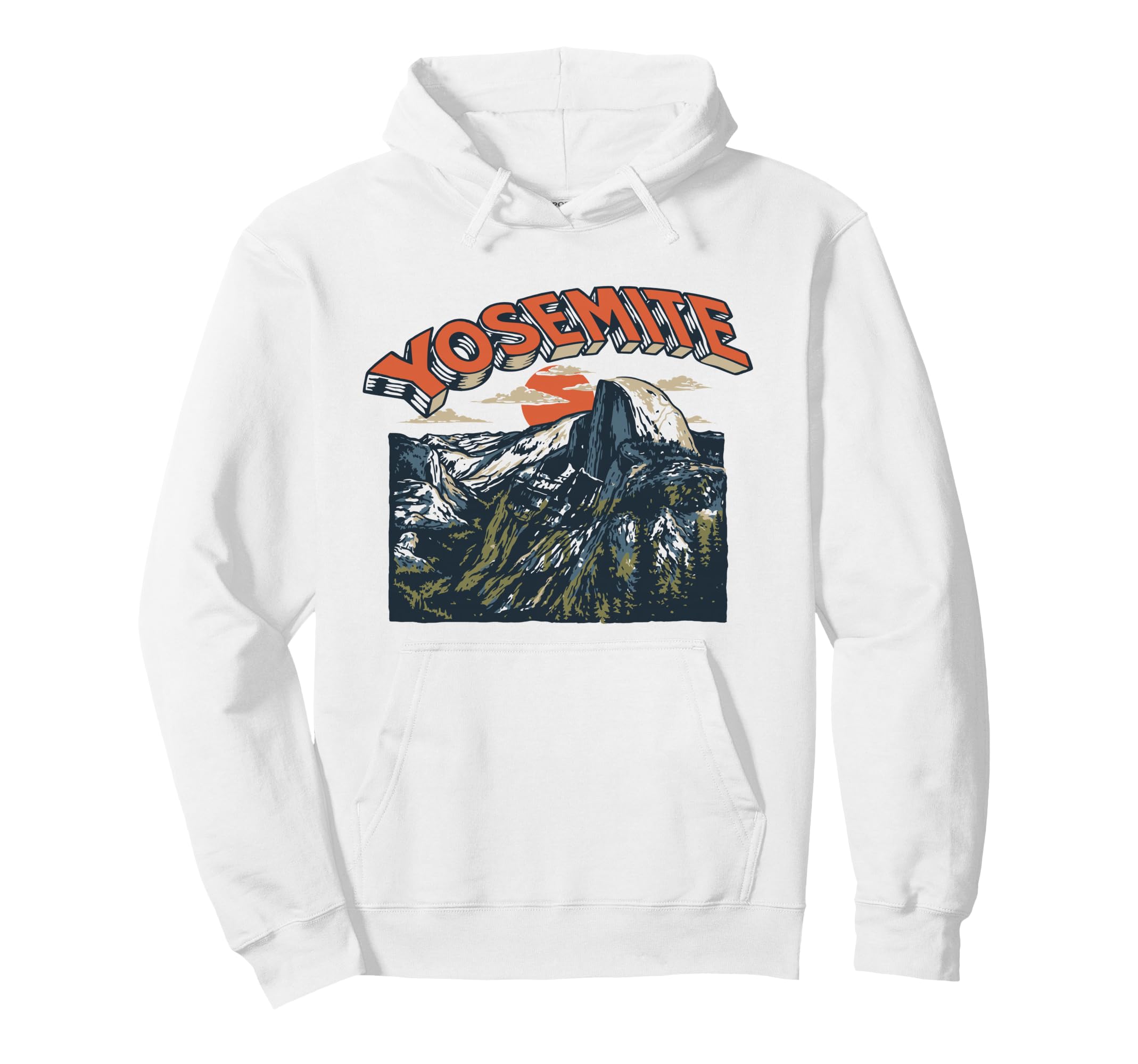 Yosemite National Park 80S Half Dome Hoodie - Minimalist Print Men Women - T-Shirt, Sweatshirt, Hoodie