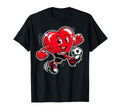 Love Heart Playing Soccer Couple T-Shirt - Custom Art Print for Adults - T-Shirt, Sweatshirt, Hoodie
