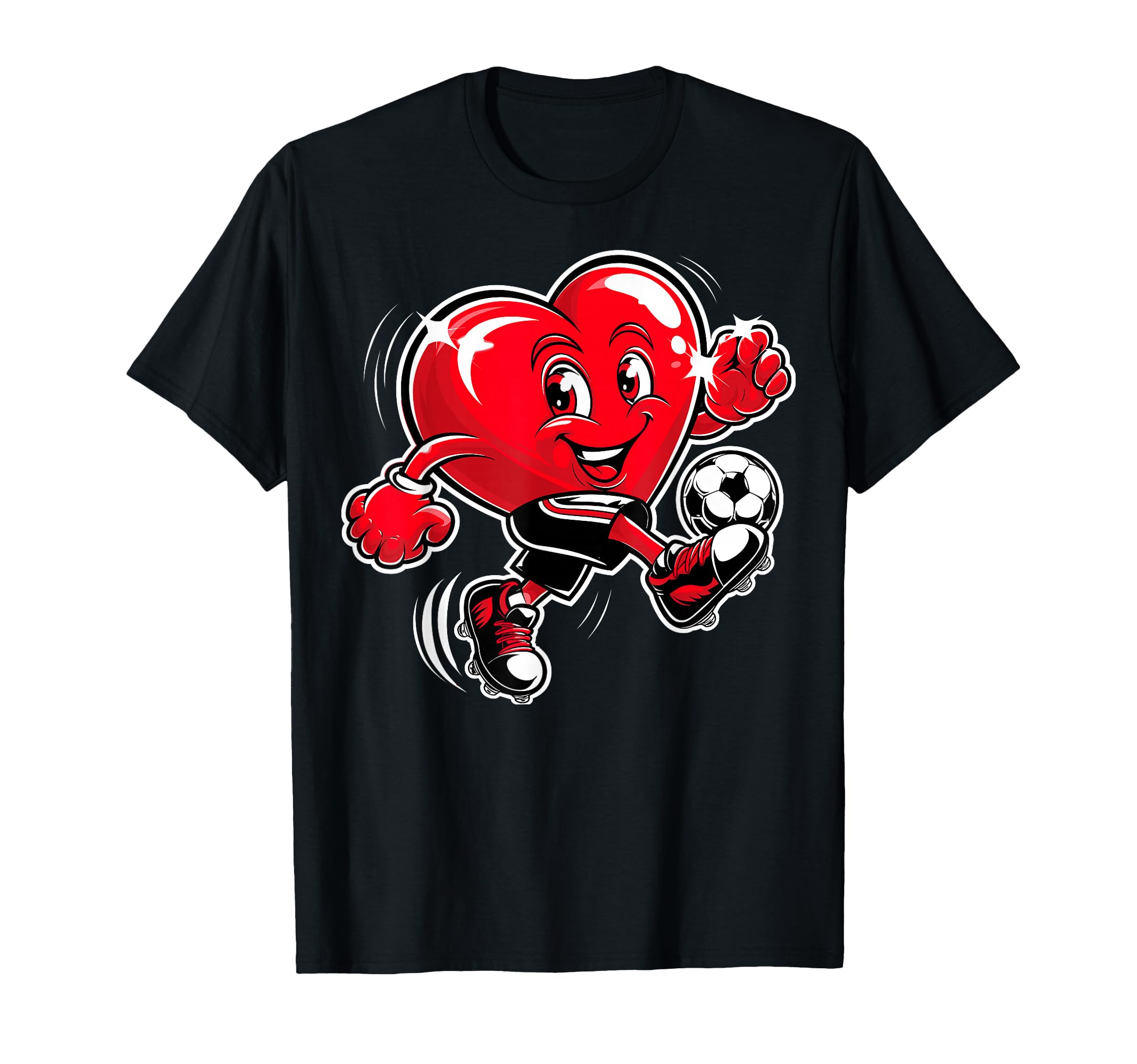 Love Heart Playing Soccer Couple T-Shirt - Custom Art Print for Adults - T-Shirt, Sweatshirt, Hoodie
