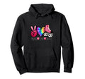 Peace Love Skate Roller Skating Hoodie - Fun Novelty Design for Adults - T-Shirt, Sweatshirt, Hoodie