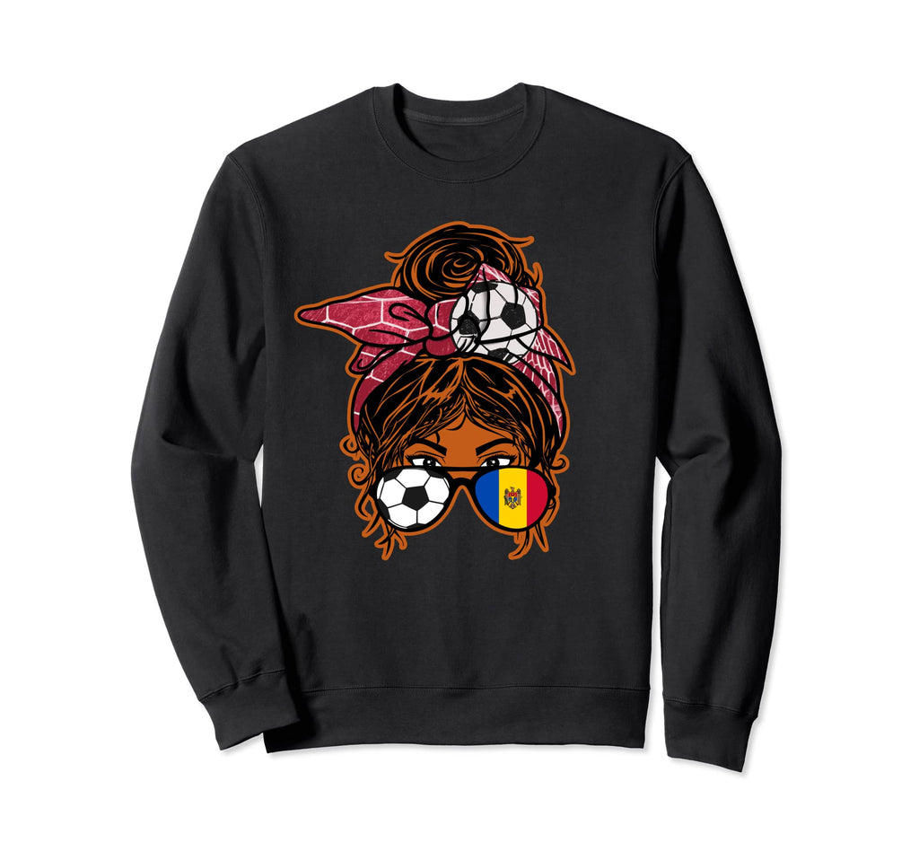 Messy Bun Hair Brown Skin Soccer Sweatshirt - Novelty Apparel for Adults - T-Shirt, Sweatshirt, Hoodie