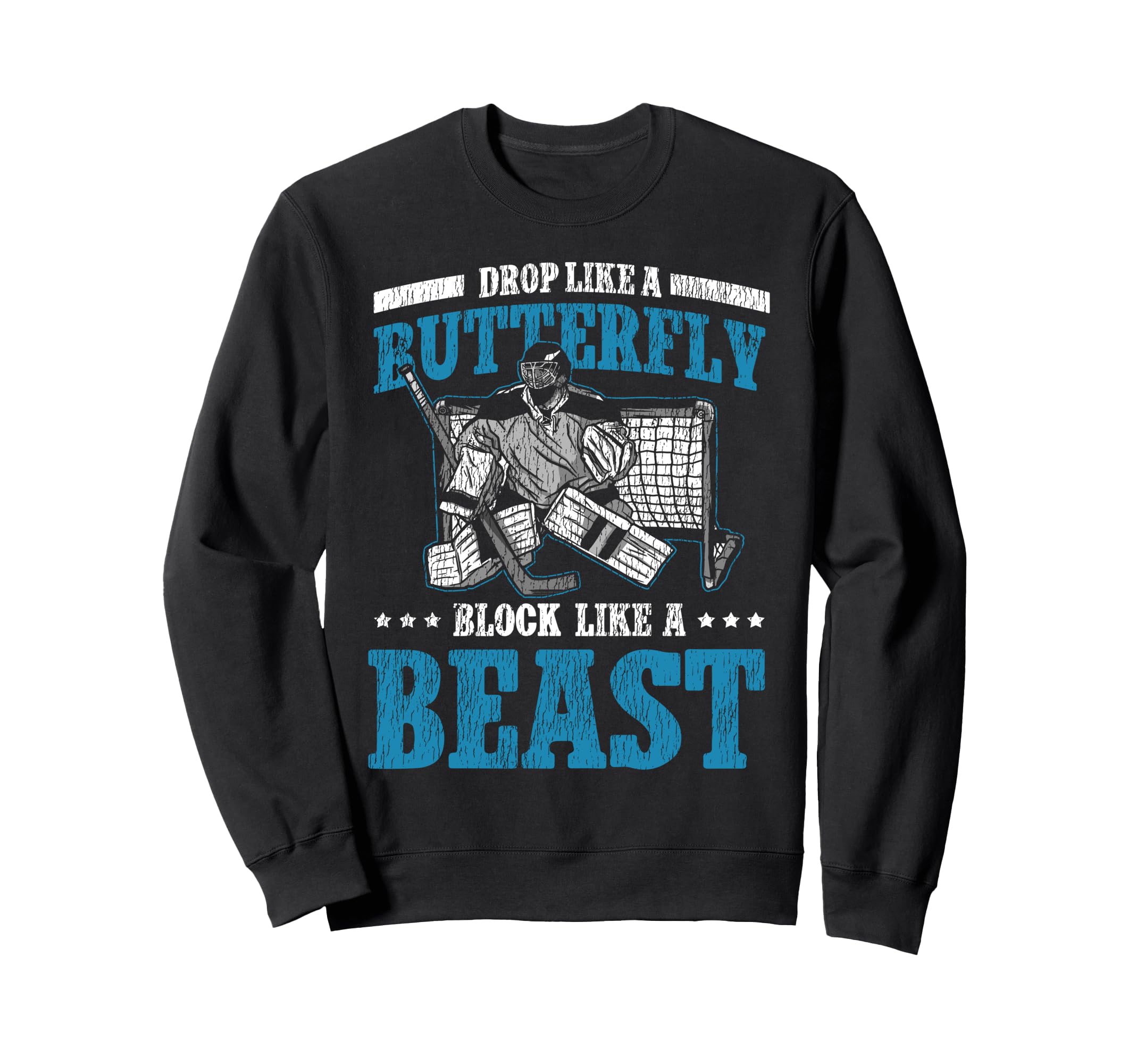 Ice Hockey Goalie Goalkeeper Drop Sweatshirt - Custom Art Print for Adults - T-Shirt, Sweatshirt, Hoodie