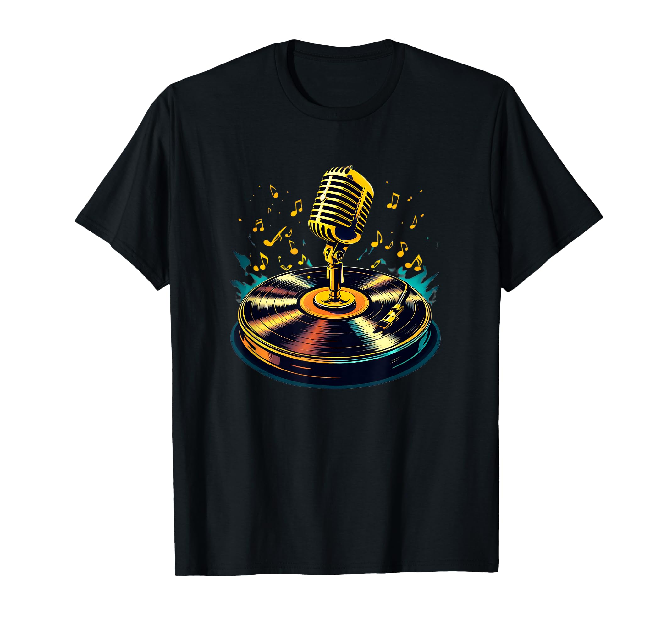Old School Hip Hop Mic Vinyl Flow T-Shirt - Trendy Graphic Unisex - T-Shirt, Sweatshirt, Hoodie