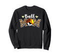 Ball Mom Leopard Softball Soccer Sweatshirt - Custom Art Print for Adults - T-Shirt, Sweatshirt, Hoodie