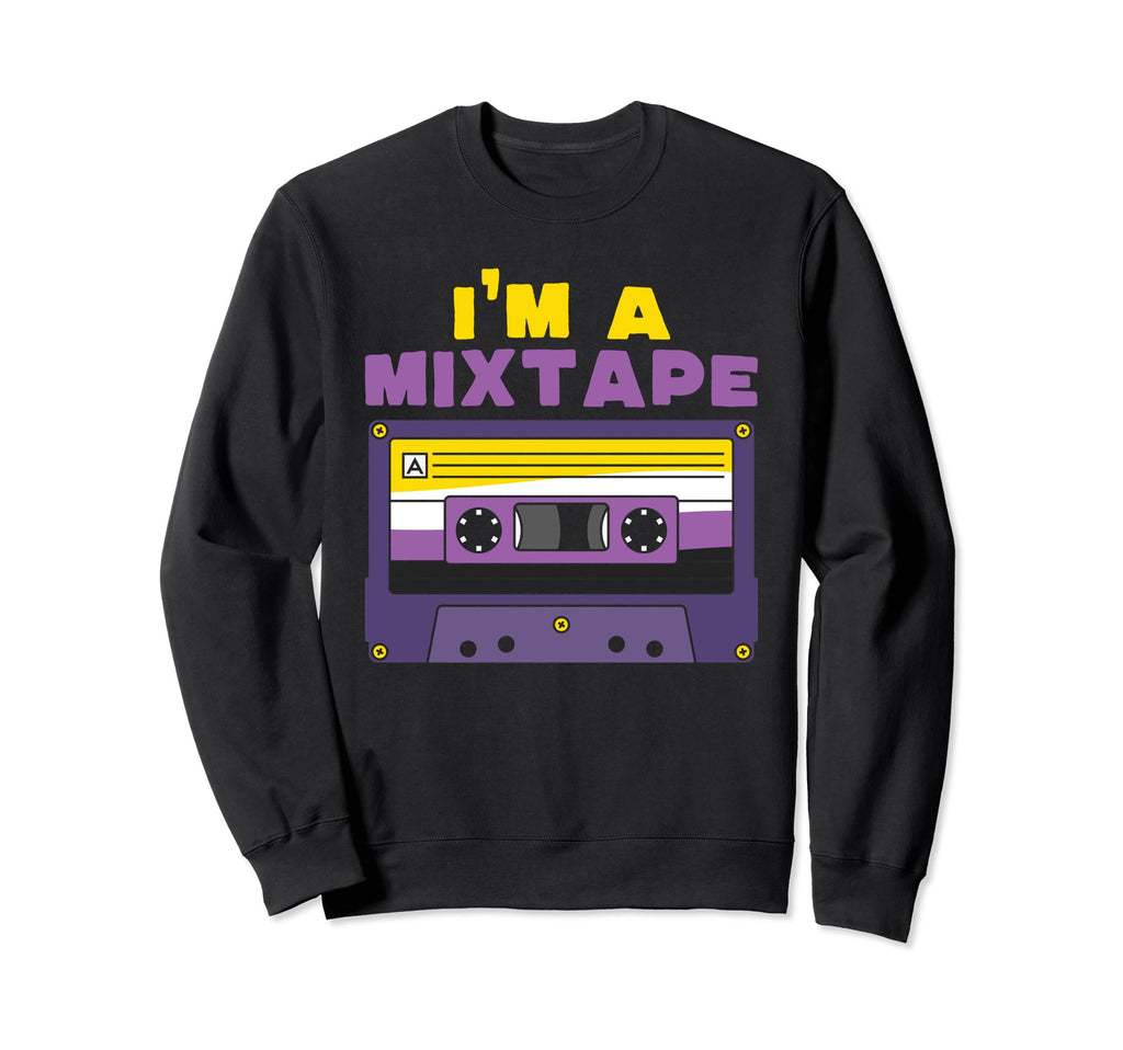 Im Mixtape Non Binary Flag Cassette Sweatshirt - Custom Art Print Unisex - T-Shirt, Sweatshirt, Hoodie