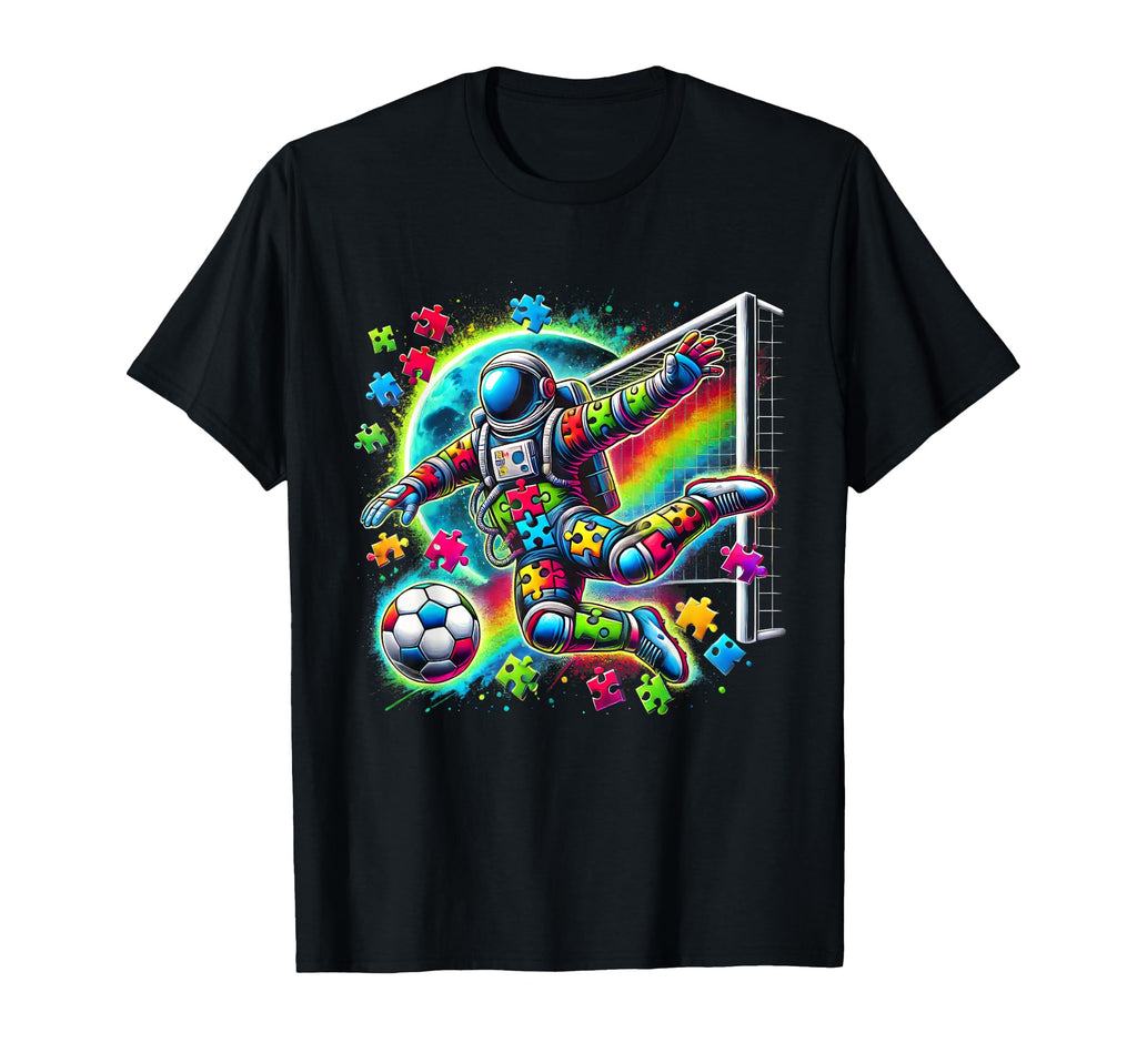 Astronaut Playing Soccer Autism Awareness T-Shirt - Novelty Apparel Unisex - T-Shirt, Sweatshirt, Hoodie