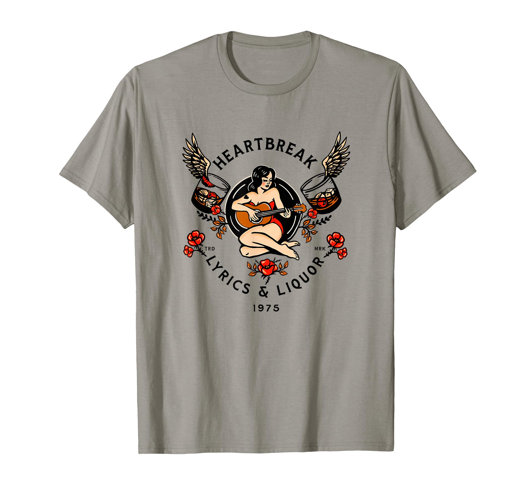 Heartbreak Lyrics Liquor Pinup T-Shirt - Streetwear Style for Adults - T-Shirt, Sweatshirt, Hoodie