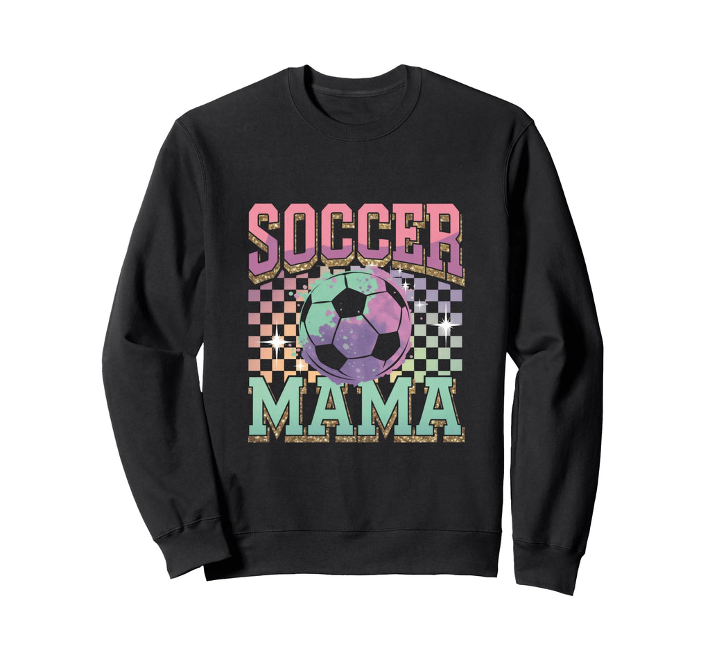 Soccer Mama Soccer Fan Checkered Sweatshirt - Minimalist Print for Adults - T-Shirt, Sweatshirt, Hoodie