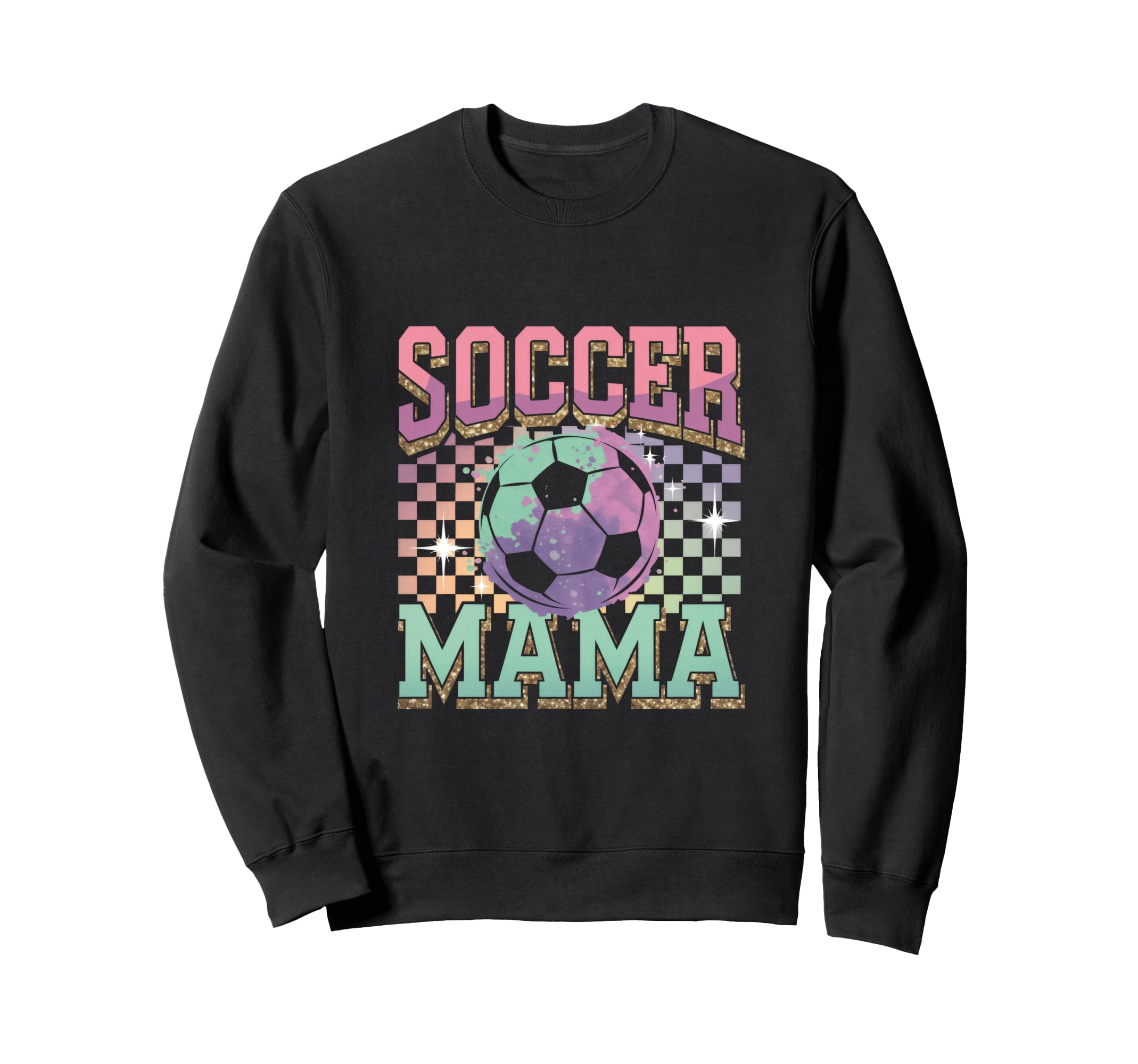 Soccer Mama Soccer Fan Checkered Sweatshirt - Minimalist Print for Adults - T-Shirt, Sweatshirt, Hoodie