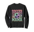Soccer Mama Soccer Fan Checkered Pattern Sweatshirt - Graphic Print Unisex - T-Shirt, Sweatshirt, Hoodie