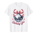 Birthday Coquette Bow Disco Ball Birthday T-Shirt - Graphic Print Unisex - T-Shirt, Sweatshirt, Hoodie