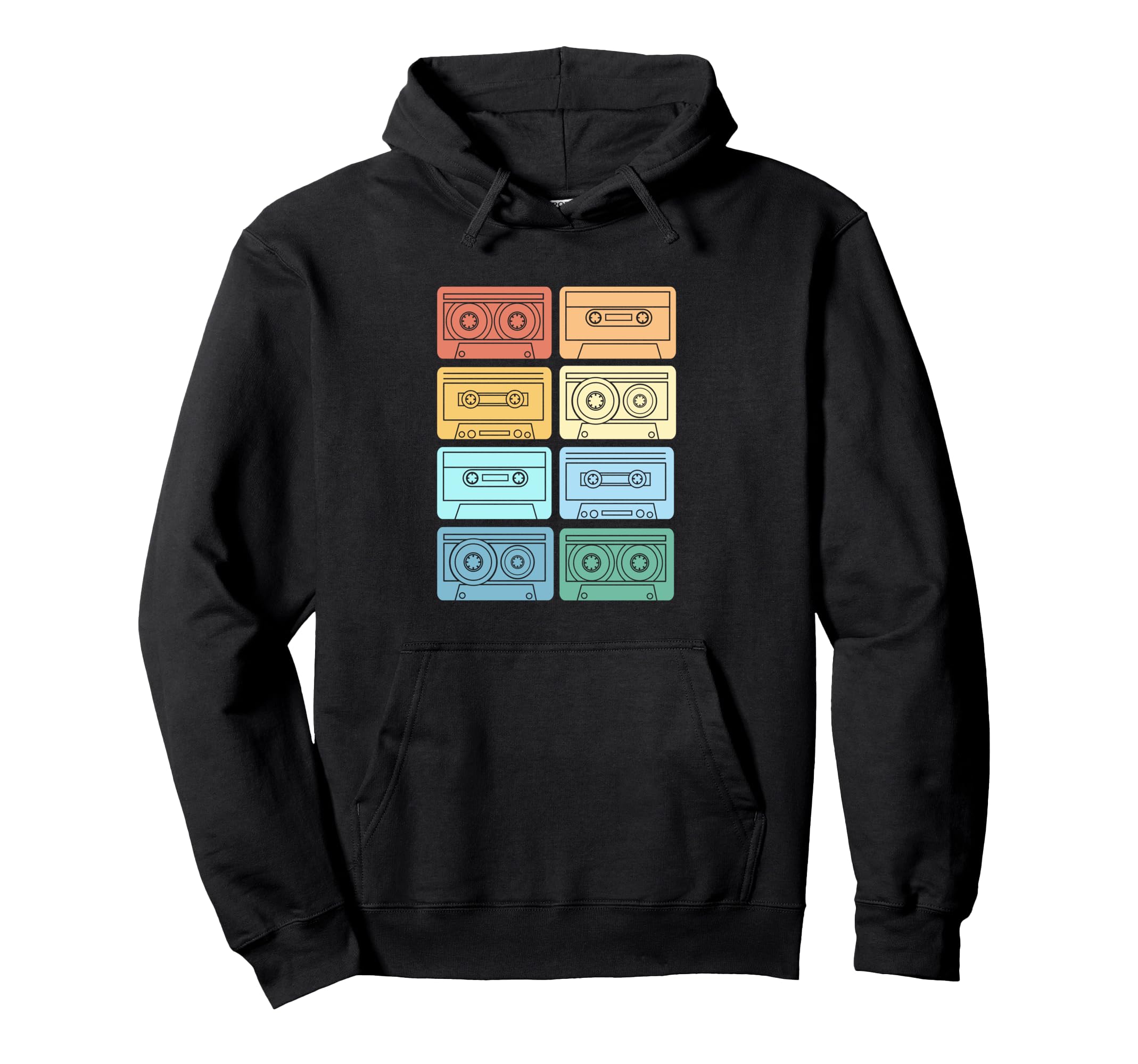 Colorful 90S Cassette Tapes 90S Music Hoodie - Aesthetic Graphic for Adults - T-Shirt, Sweatshirt, Hoodie