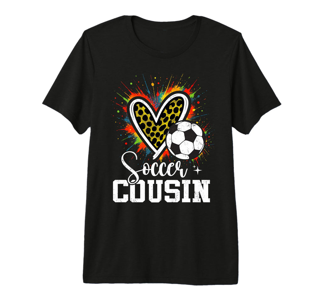 Soccer Cousin Leopard Heart T-Shirt - Aesthetic Graphic for Adults - T-Shirt, Sweatshirt, Hoodie