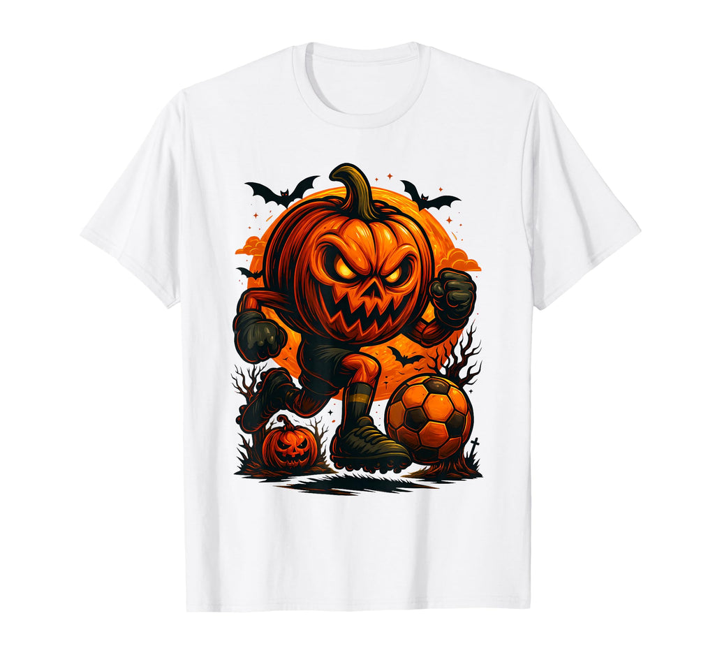 Halloween Pumpkin Showing Soccer T-Shirt - Aesthetic Graphic Men Women - T-Shirt, Sweatshirt, Hoodie