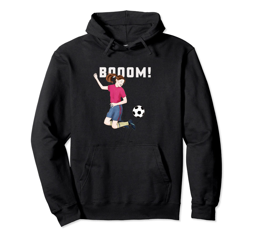 Boom Football Kicks Ball No Background Hoodie - Trendy Graphic for Adults - T-Shirt, Sweatshirt, Hoodie