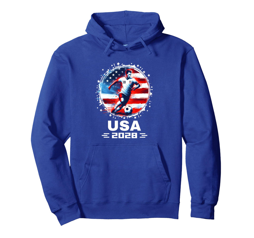 American Flag Soccer Team Soccer 2028 Hoodie - Fun Novelty Design Unisex - T-Shirt, Sweatshirt, Hoodie