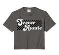 Soccer Auntie Soccer Aunt Checkered Hoodie - Trendy Graphic Men Women - T-Shirt, Sweatshirt, Hoodie