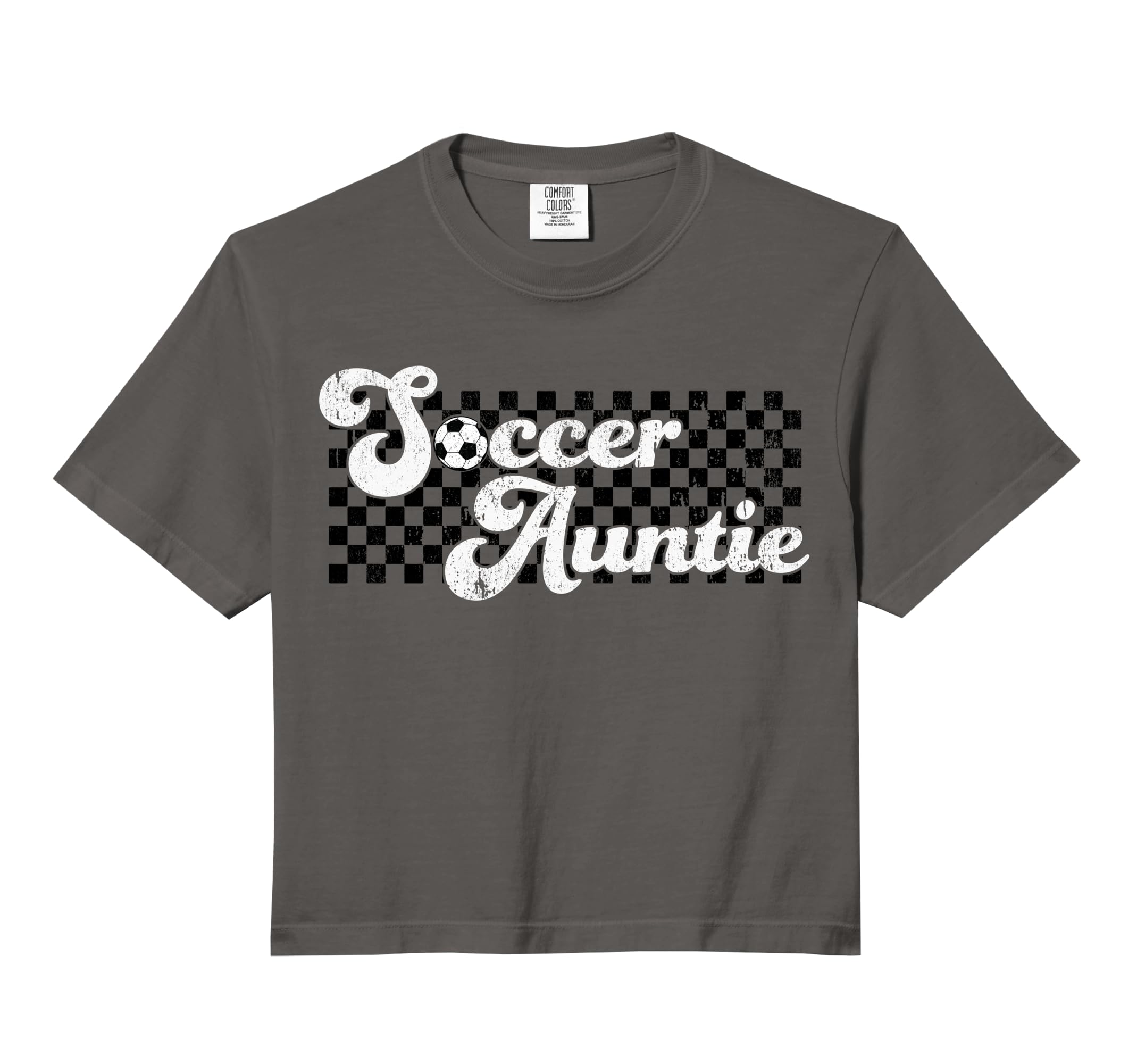 Soccer Auntie Soccer Aunt Checkered Hoodie - Trendy Graphic Men Women - T-Shirt, Sweatshirt, Hoodie