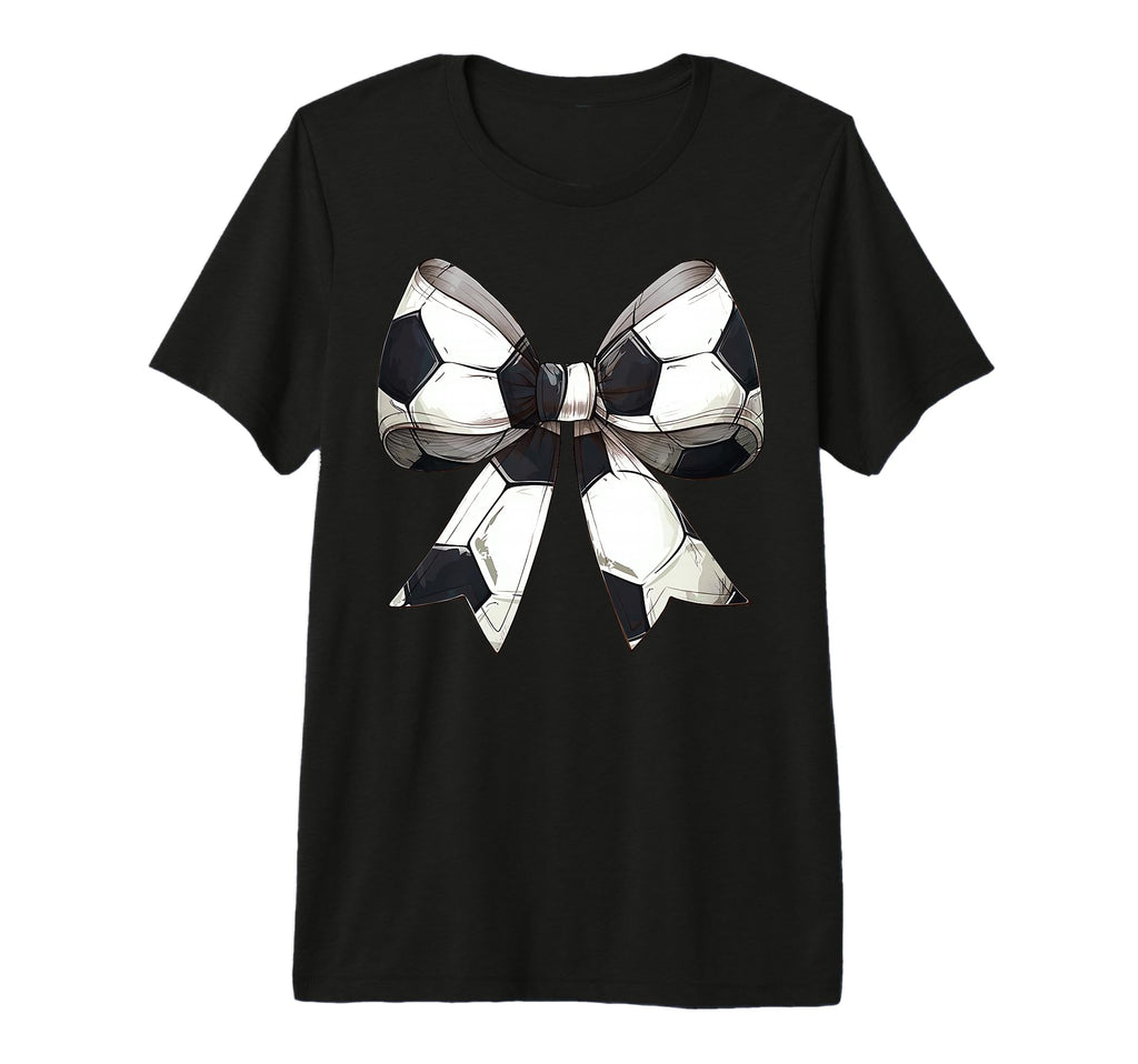 Coquette Bow Soccer Ball Pattern T-Shirt - Casual Everyday Wear Unisex - T-Shirt, Sweatshirt, Hoodie