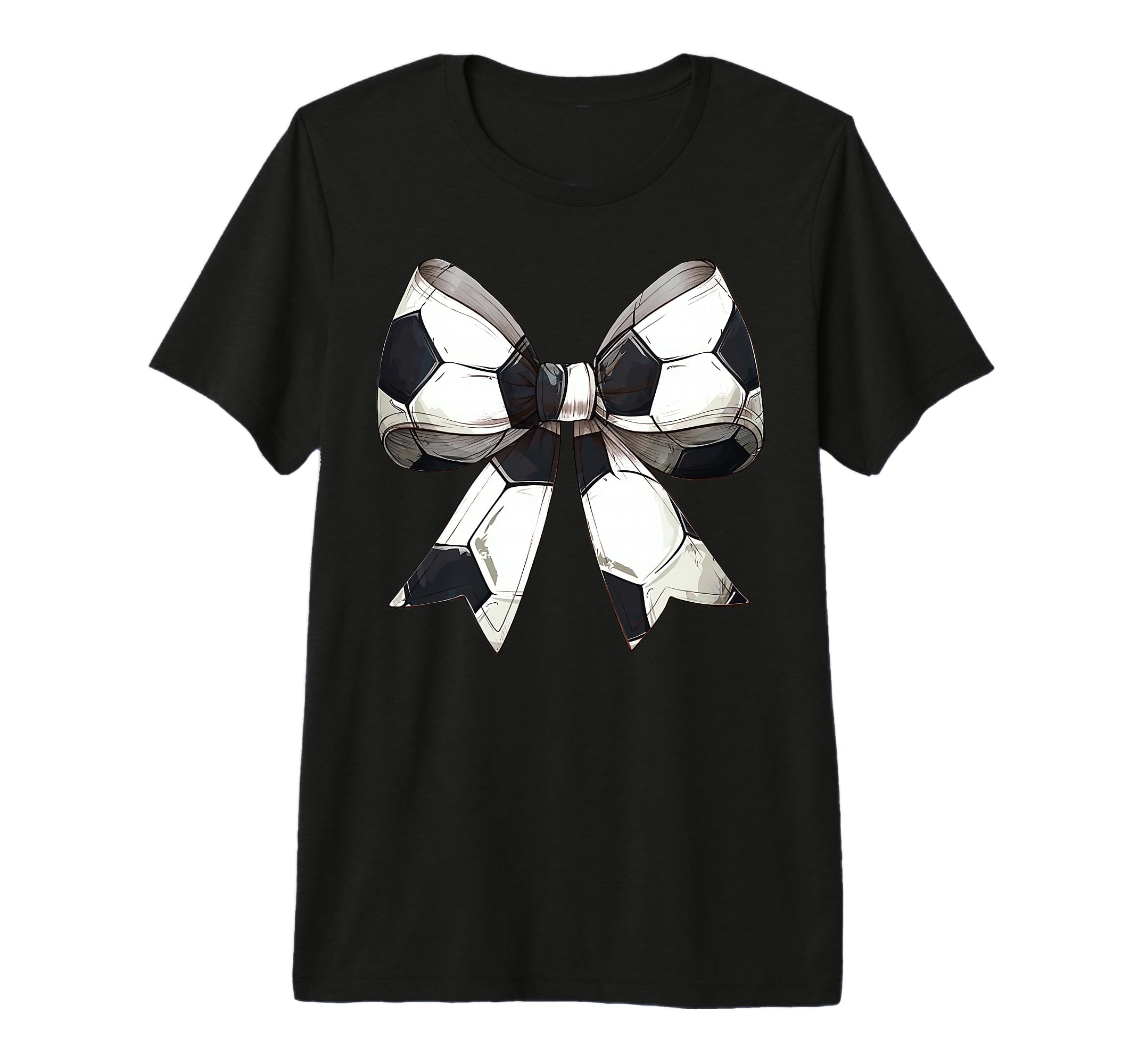 Coquette Bow Soccer Ball Pattern T-Shirt - Casual Everyday Wear Unisex - T-Shirt, Sweatshirt, Hoodie