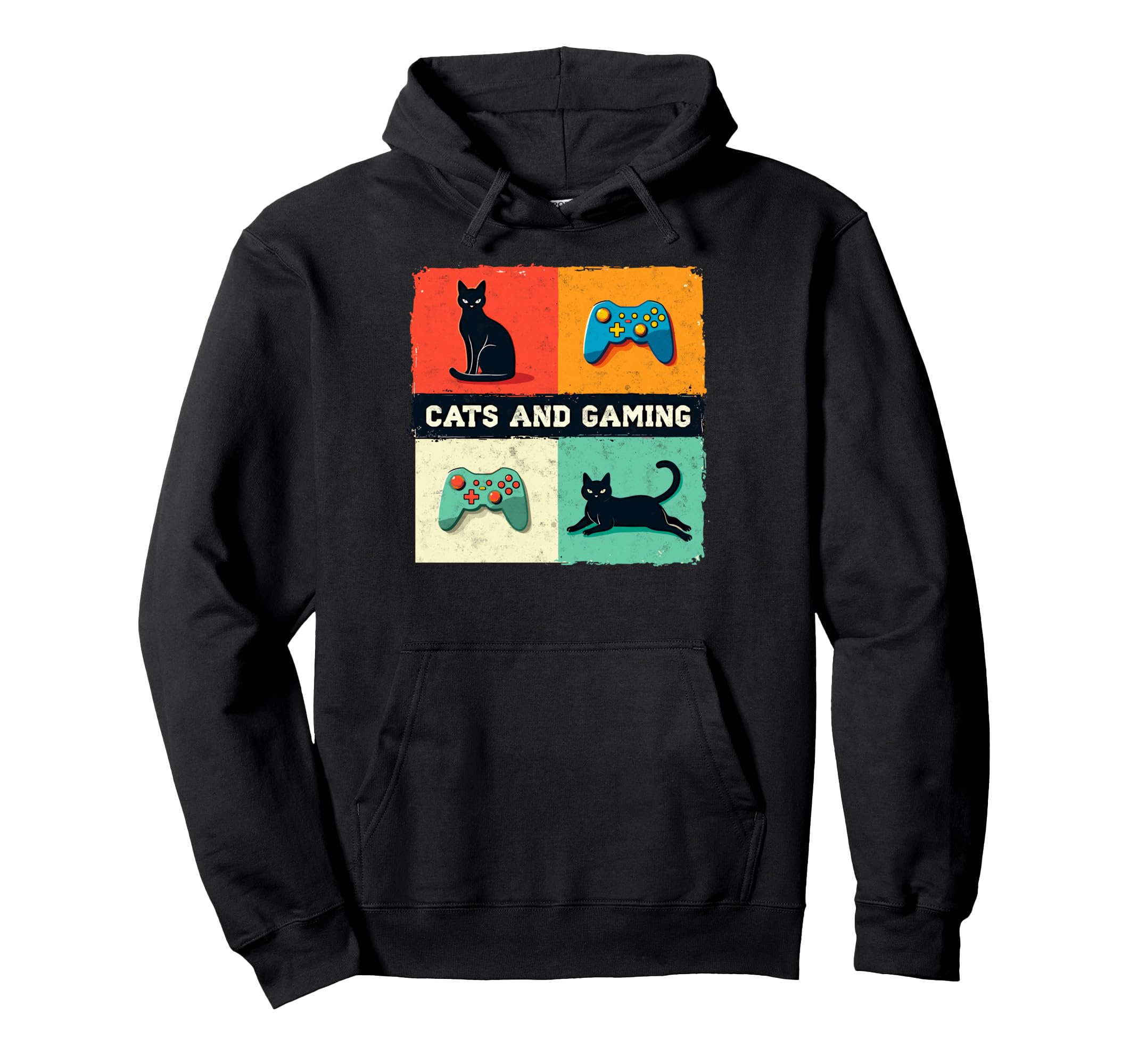 Games Gamer Cats And Gaming Cat Video Hoodie - Minimalist Print Unisex - T-Shirt, Sweatshirt, Hoodie