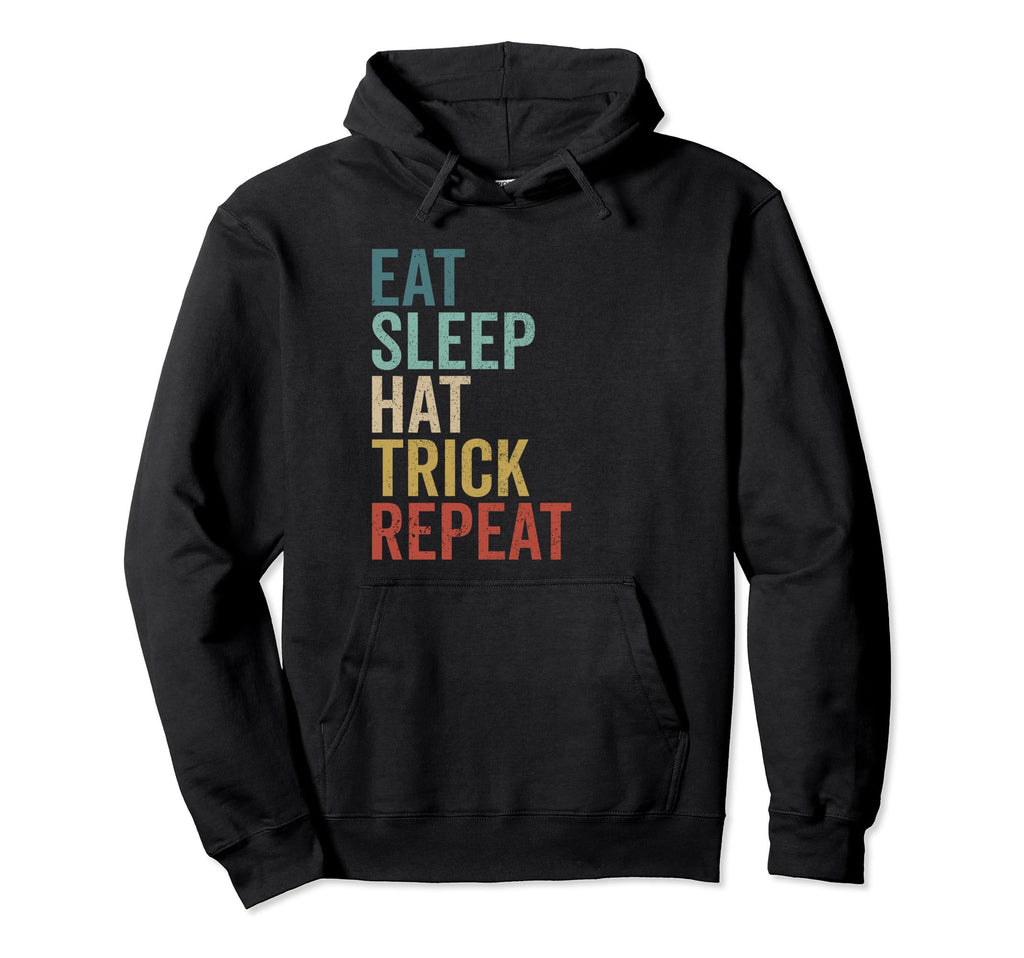 Eat Sleep Hat Trick Repeat Ice Hockey Hoodie - Custom Art Print for Adults - T-Shirt, Sweatshirt, Hoodie