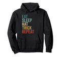 Eat Sleep Hat Trick Repeat Ice Hockey Hoodie - Custom Art Print for Adults - T-Shirt, Sweatshirt, Hoodie