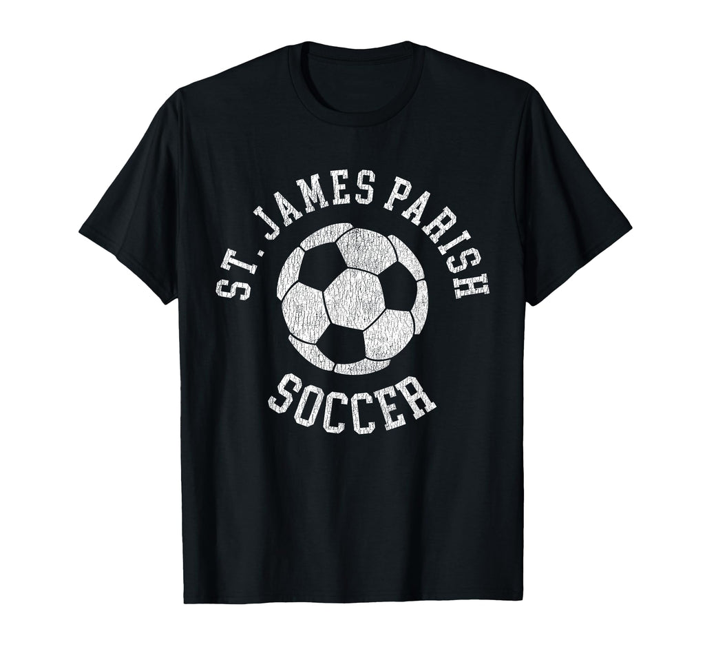 St James Parish Soccer Distressed 90S T-Shirt - Minimalist Print for Adults - T-Shirt, Sweatshirt, Hoodie