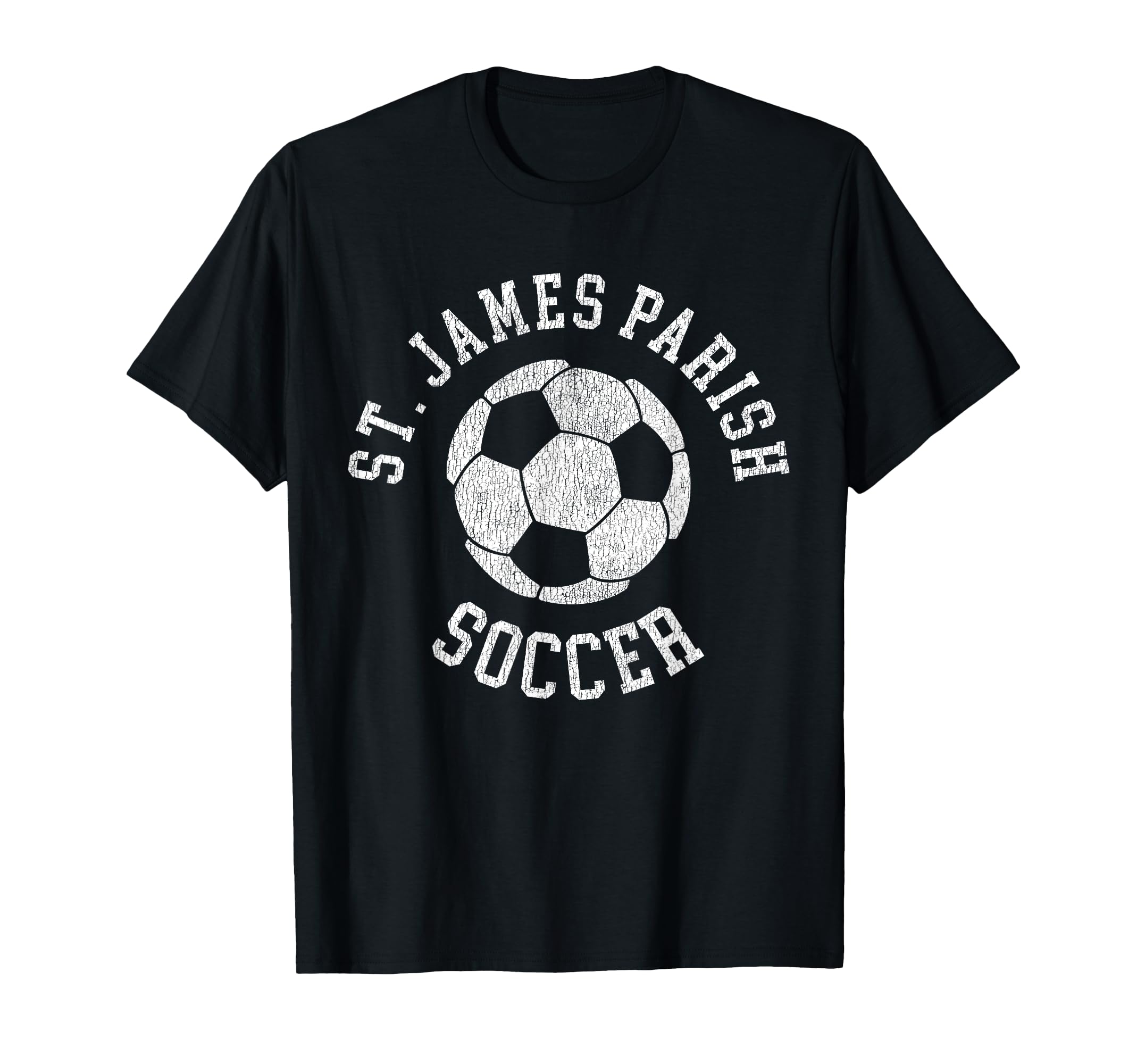 St James Parish Soccer Distressed 90S T-Shirt - Minimalist Print for Adults - T-Shirt, Sweatshirt, Hoodie