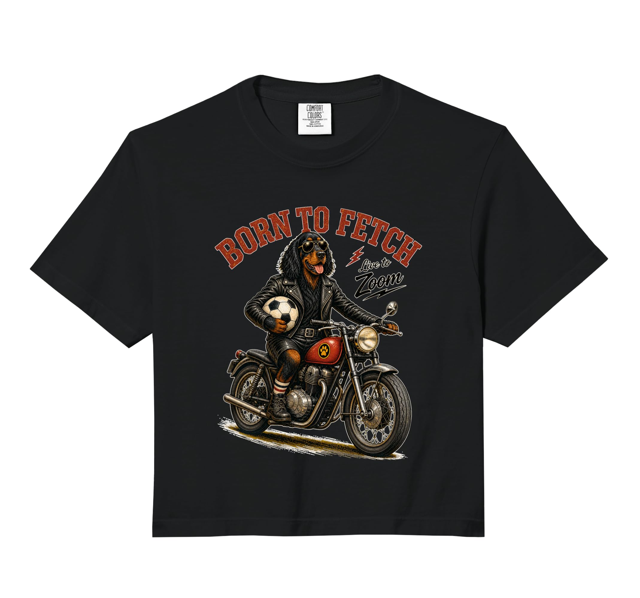 Gordon Setter Motorbike Love Footbal Sweatshirt - Graphic Print Unisex - T-Shirt, Sweatshirt, Hoodie