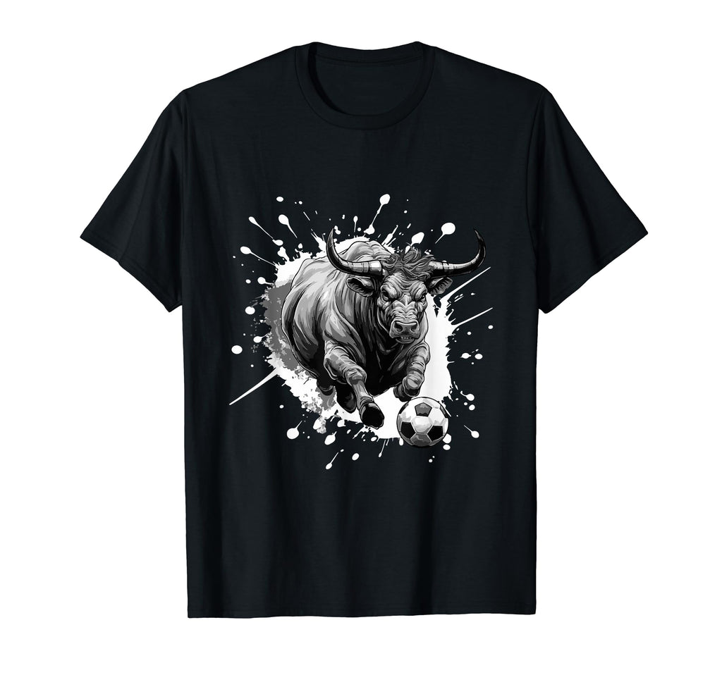 Bull Playing Soccer Sports Team Animal T-Shirt - Streetwear Style Unisex - T-Shirt, Sweatshirt, Hoodie
