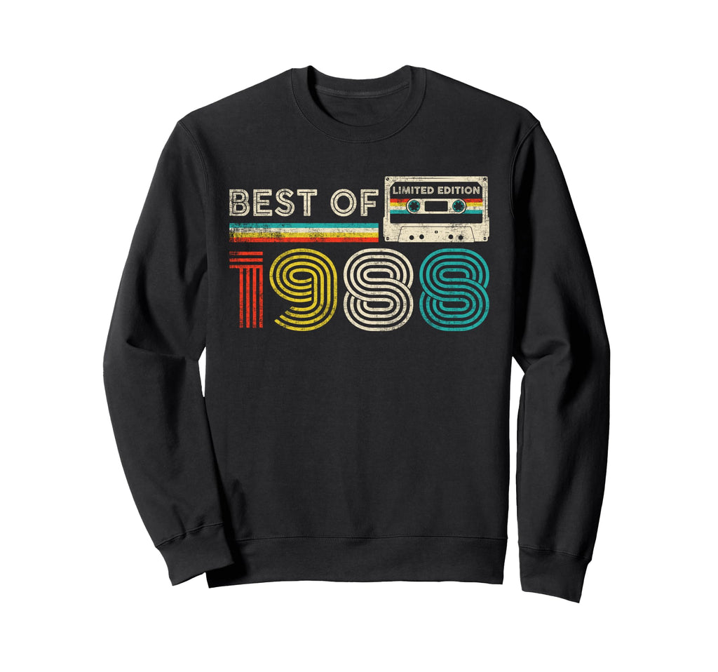 Best 1988 Birthday 1988 Cassette Sweatshirt - Aesthetic Graphic for Adults - T-Shirt, Sweatshirt, Hoodie