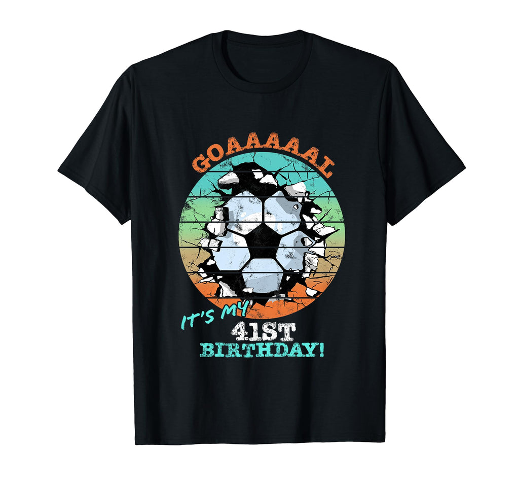 Soccer Birthday Party 41 Year Old T-Shirt - Minimalist Print Men Women - T-Shirt, Sweatshirt, Hoodie