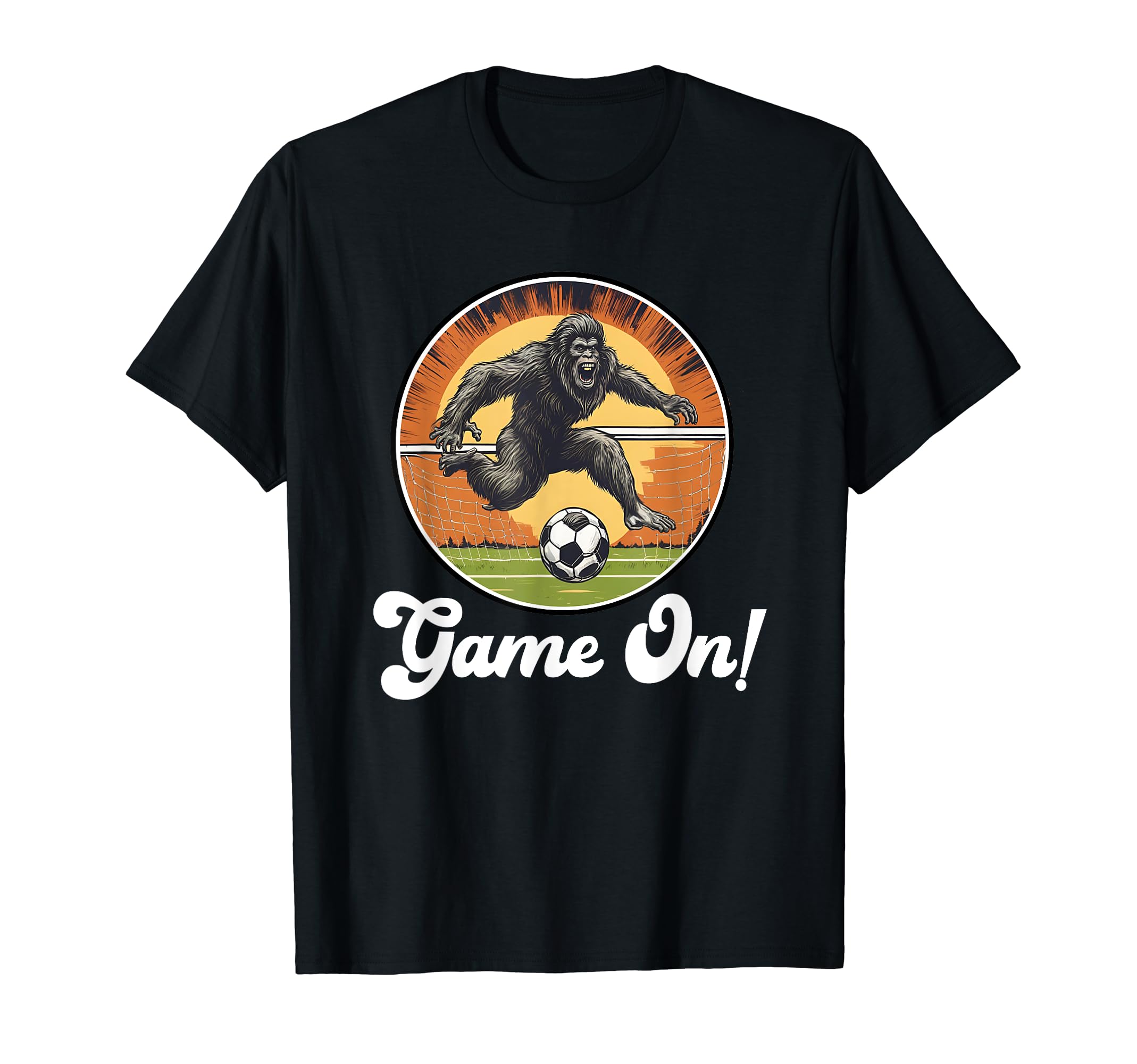 Bigfoot Sasquatch Goalie Player T-Shirt - Novelty Apparel for Adults - T-Shirt, Sweatshirt, Hoodie