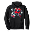 Heart Playing Soccer Football Valentines Hoodie - Trendy Graphic Men Women - T-Shirt, Sweatshirt, Hoodie