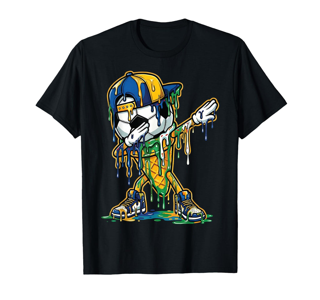 Soccer Ice Cream Dripping Dabbing T-Shirt - Custom Art Print for Adults - T-Shirt, Sweatshirt, Hoodie