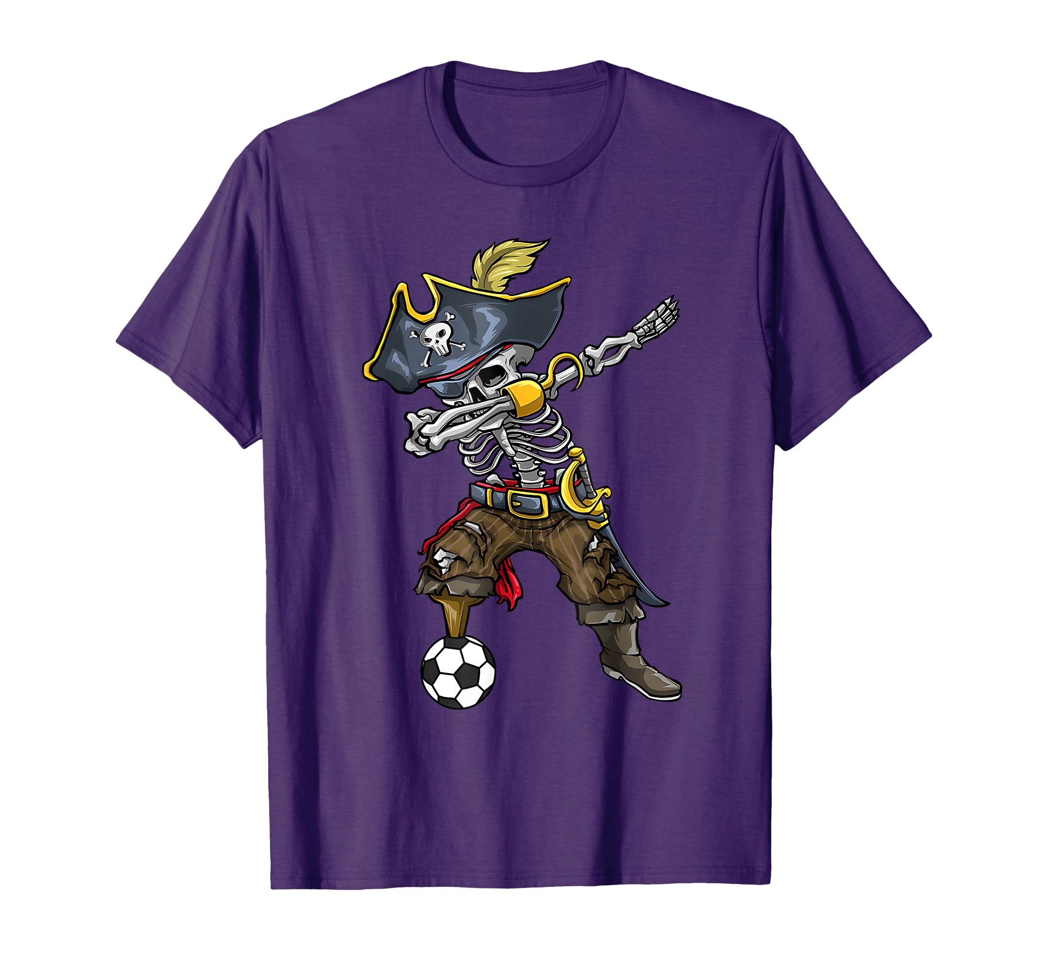 Dabbing Skeleton Pirate Soccer Lover T-Shirt - Minimalist Print Men Women - T-Shirt, Sweatshirt, Hoodie