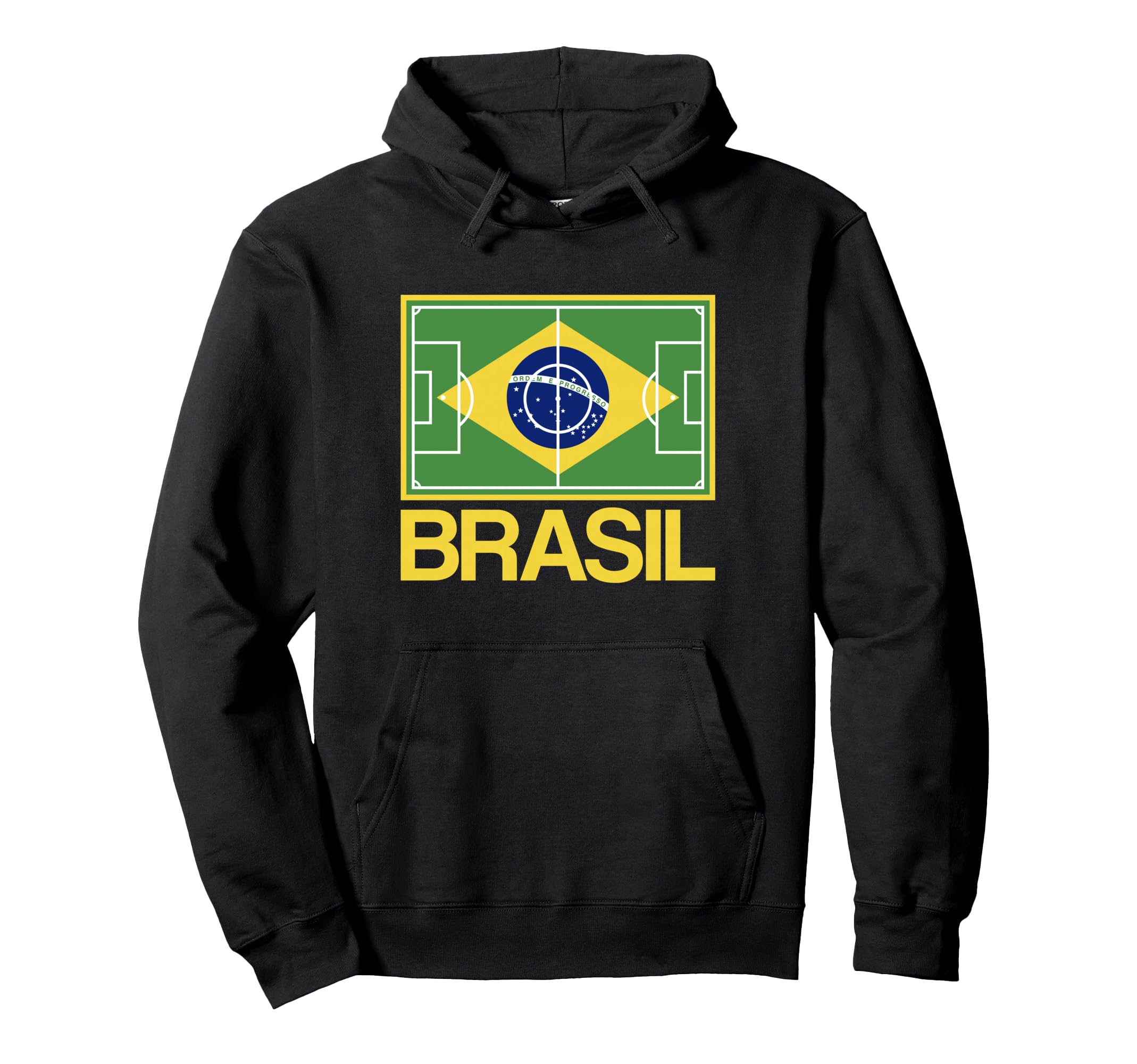 Brazil Soccer Field Flag Brasil Hoodie - Aesthetic Graphic for Adults - T-Shirt, Sweatshirt, Hoodie