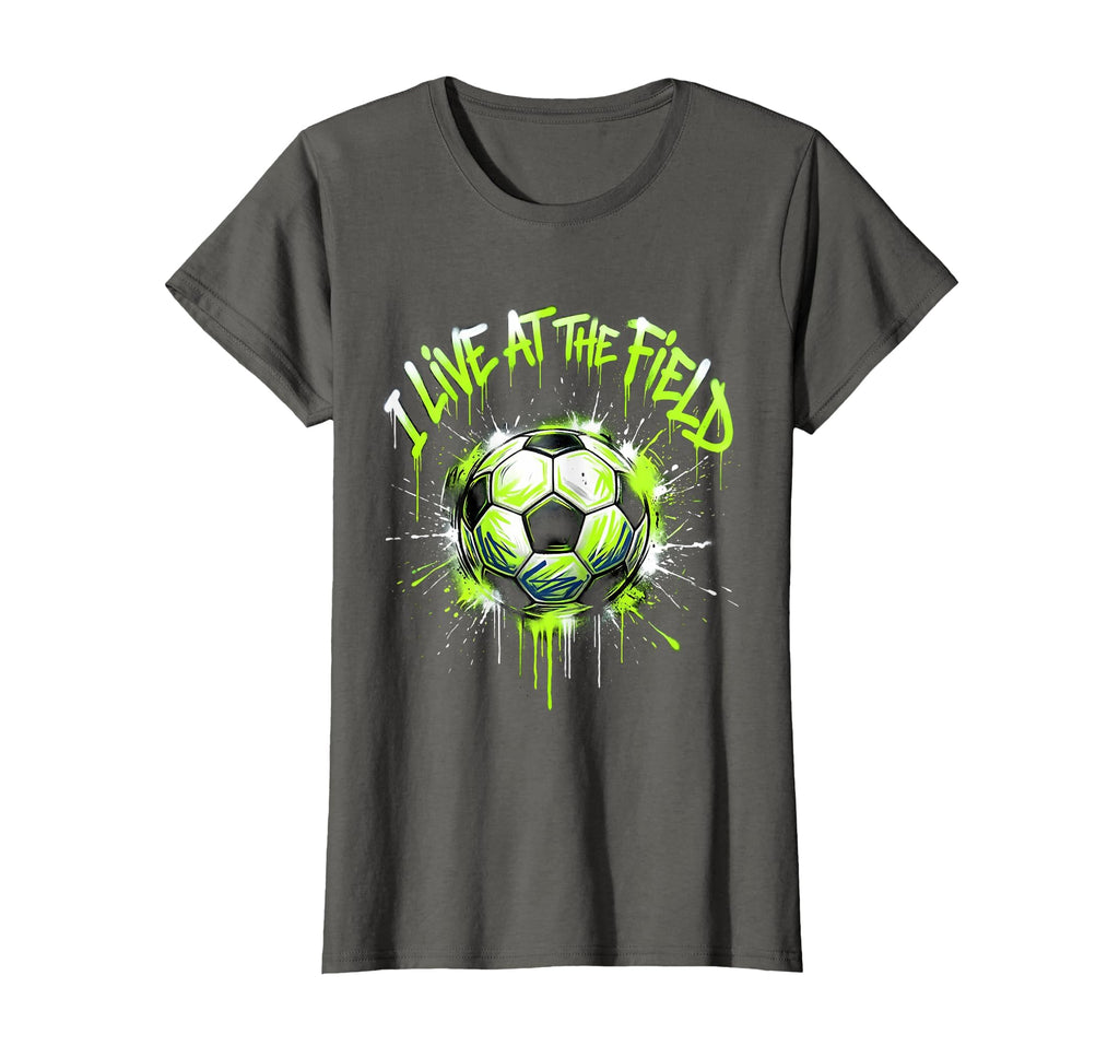 I Live Field Soccer Mom T-Shirt - Graphic Print for Adults - T-Shirt, Sweatshirt, Hoodie
