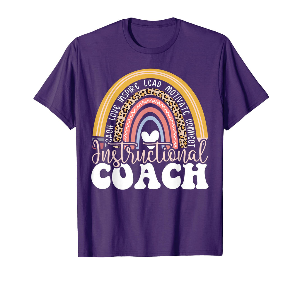 Instructional Coach Rainbow Leopard T-Shirt - Unique Graphic for Adults - T-Shirt, Sweatshirt, Hoodie