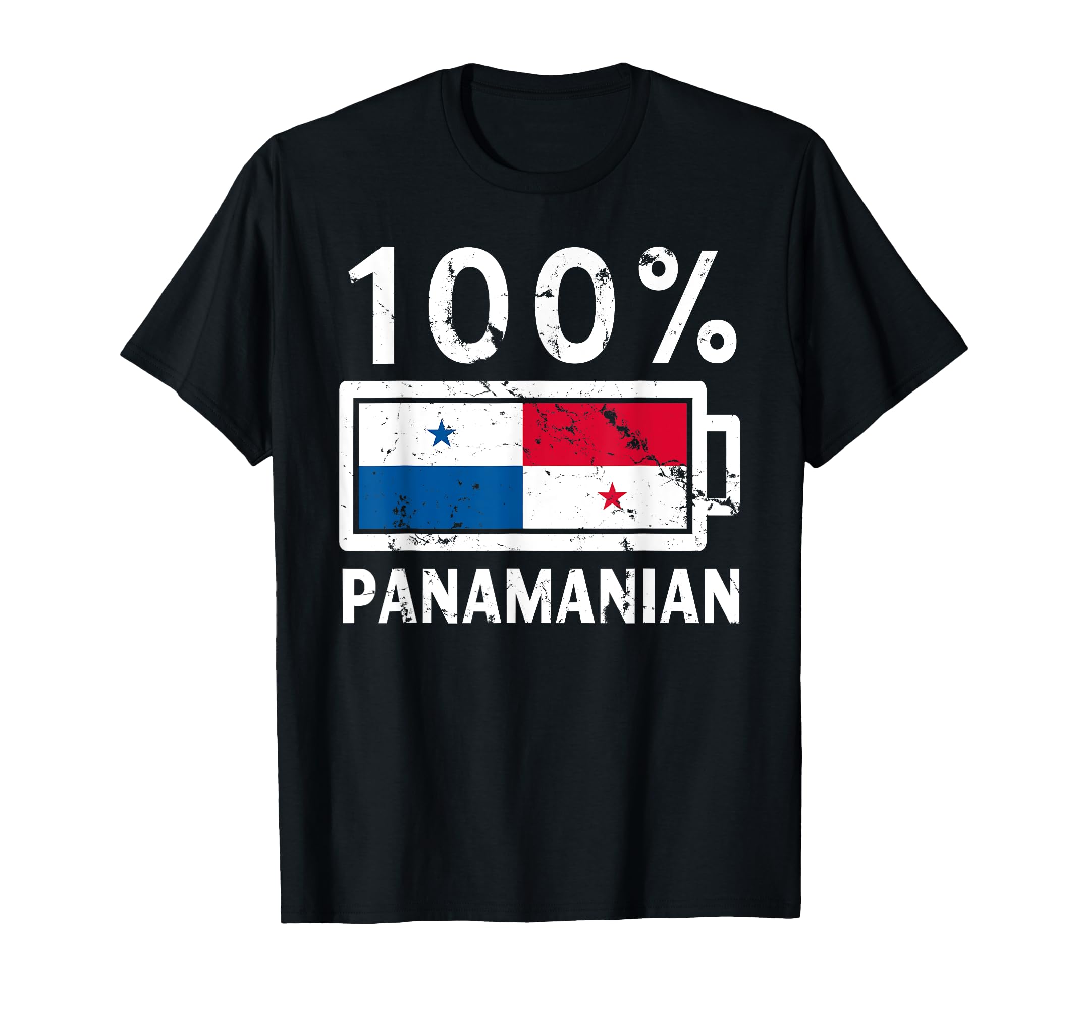 Panama Flag 100 Panamanian Battery Power T-Shirt - Aesthetic Graphic Unisex - T-Shirt, Sweatshirt, Hoodie