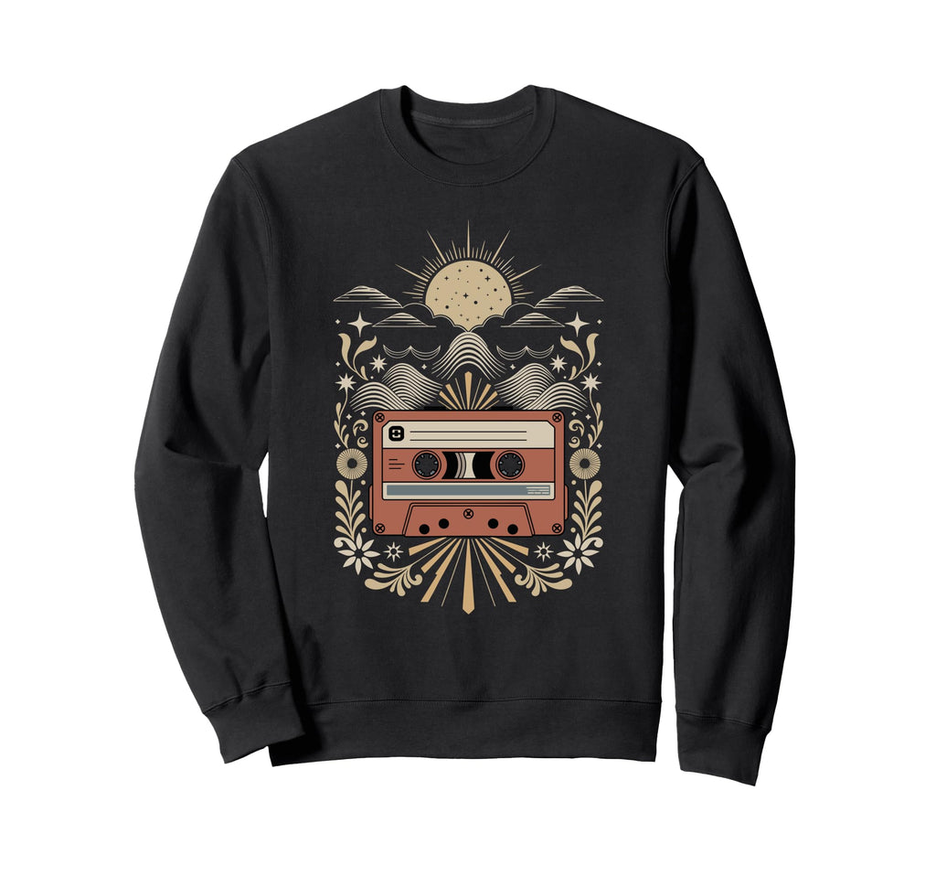 Bohemian Art Cassette Player Music Sweatshirt - Trendy Graphic Men Women - T-Shirt, Sweatshirt, Hoodie