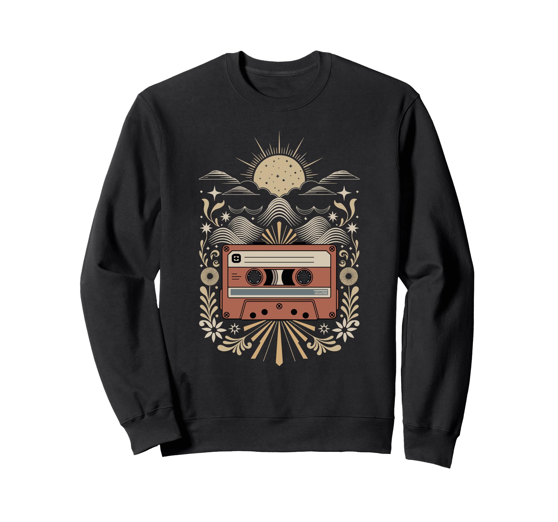 Bohemian Art Cassette Player Music Sweatshirt - Trendy Graphic Men Women - T-Shirt, Sweatshirt, Hoodie